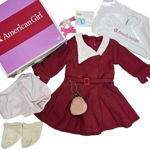American Girl Kit Kittredge Dress With Mixed Accessories Inc. Vint. Pink Purse